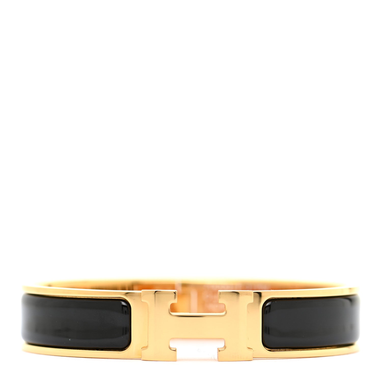 Hermes Enamel Narrow Clic Clac H Bracelet PM Black 1 of 6