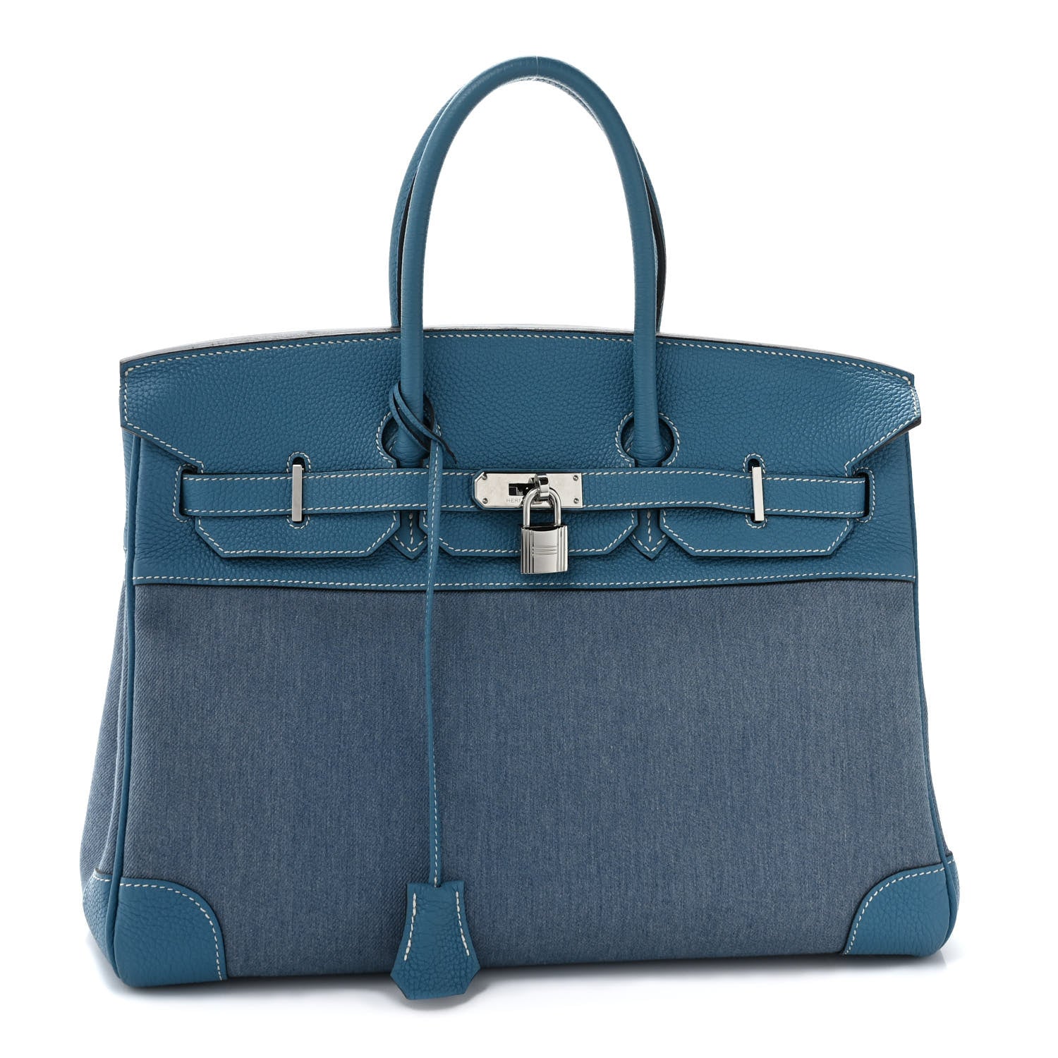 Hermes Denim Togo Horseshoe Birkin 35 Blue Jean 1 of 11