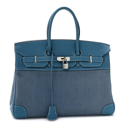 Hermes Denim Togo Horseshoe Birkin 35 Blue Jean 1 of 11