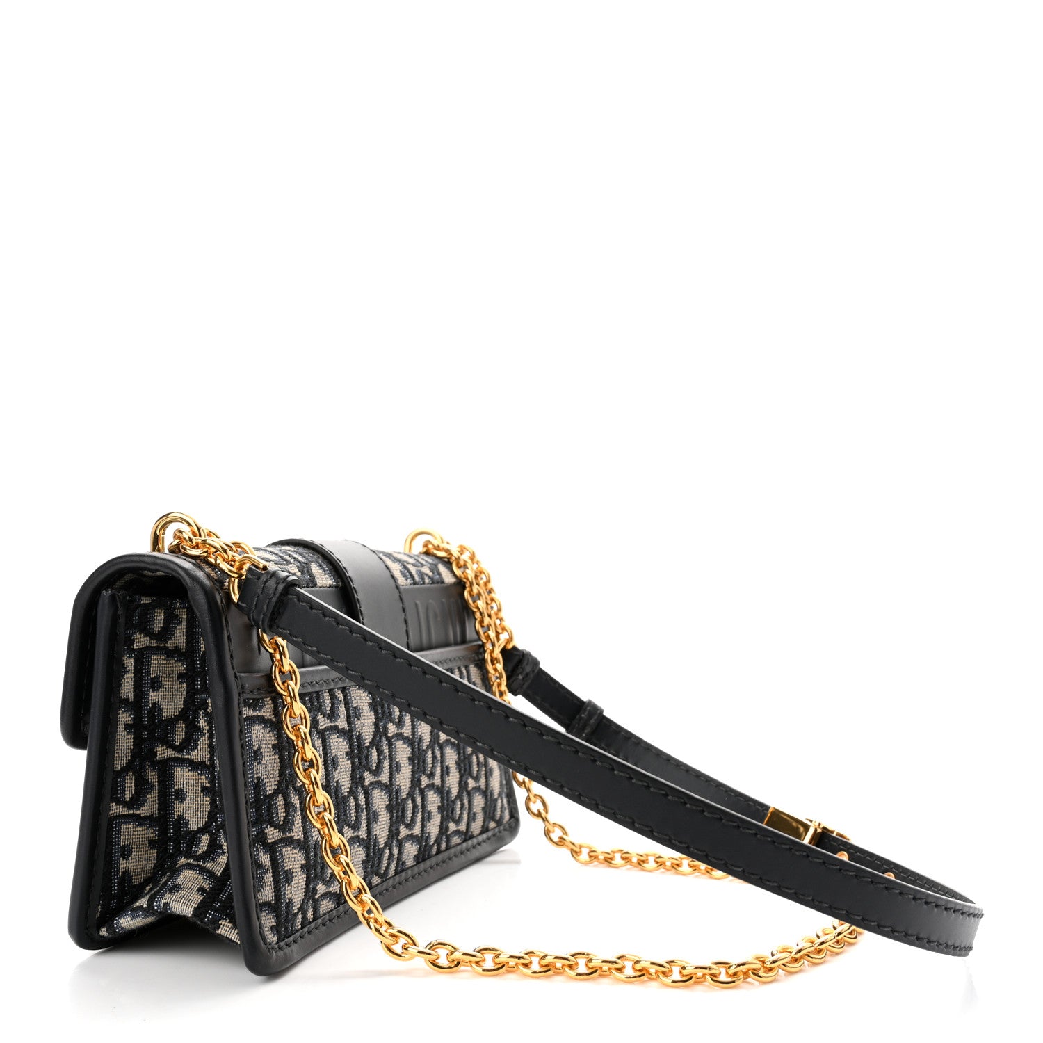 Christian Dior Oblique 30 Montaigne East West Chain Flap Bag Blue 3 of 10