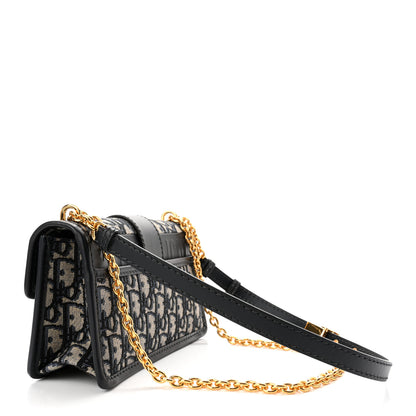 Christian Dior Oblique 30 Montaigne East West Chain Flap Bag Blue 3 of 10