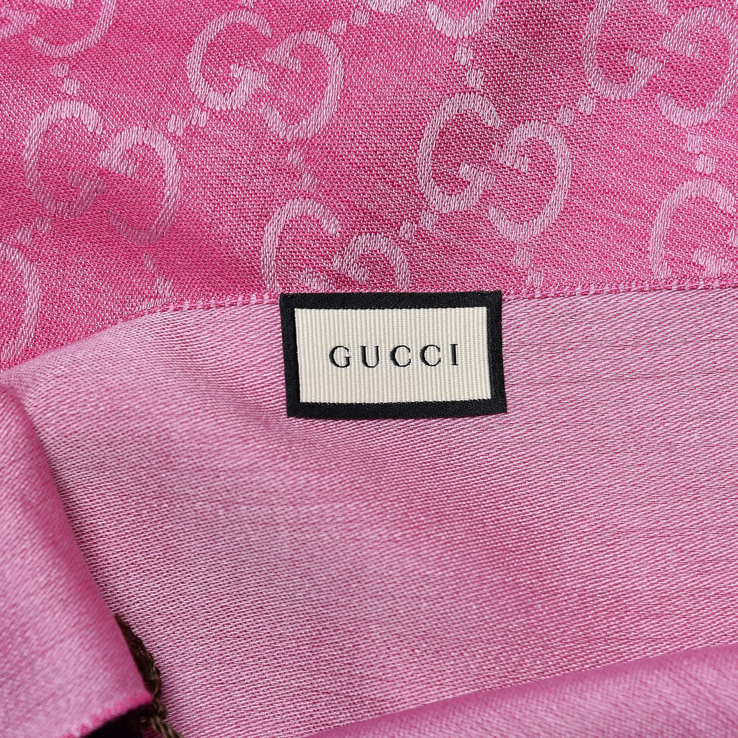 Gucci Wool Silk GG Monogram GGNat Scarf Roseate 5 of 5