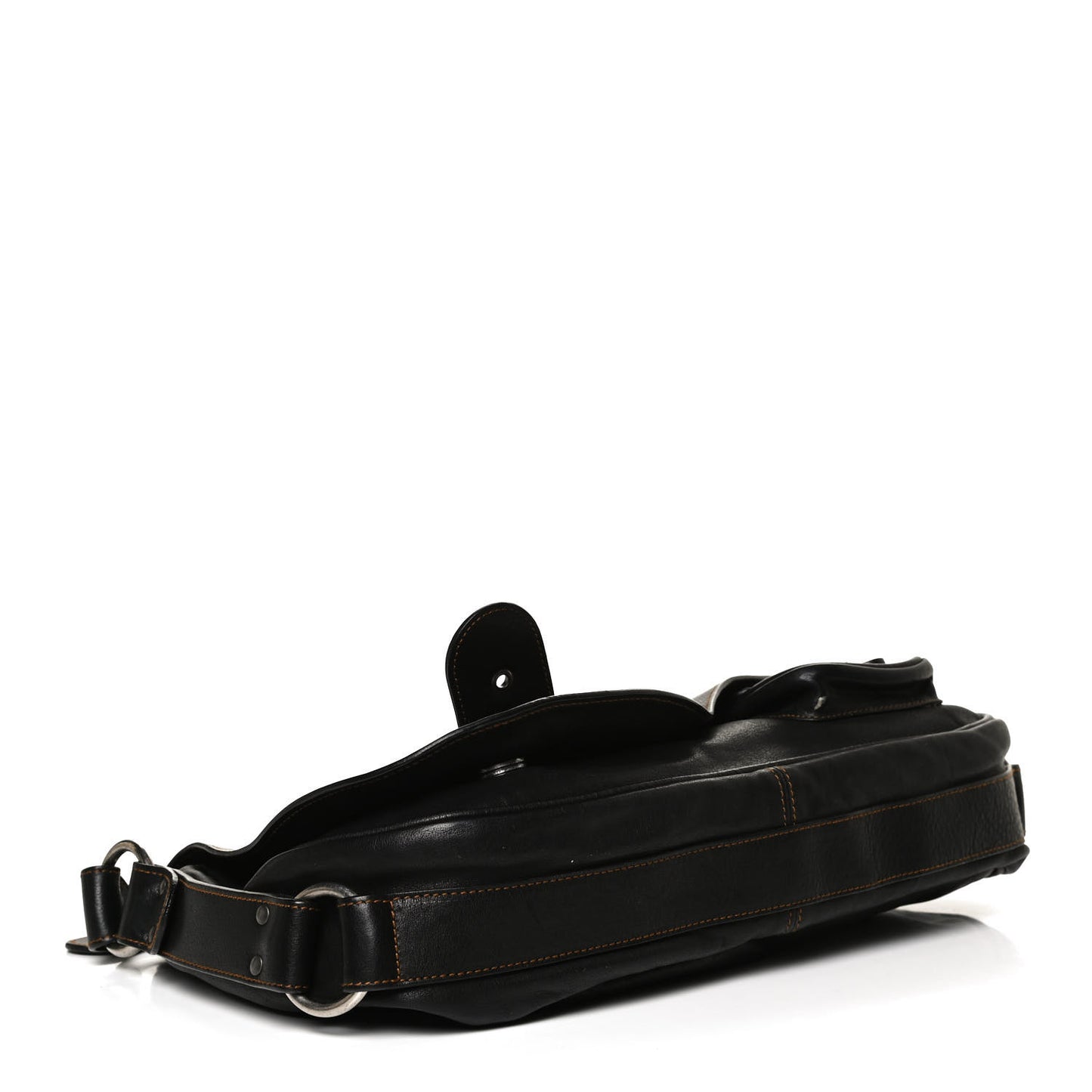Calfskin Medium Gaucho Double Saddle Bag Black
