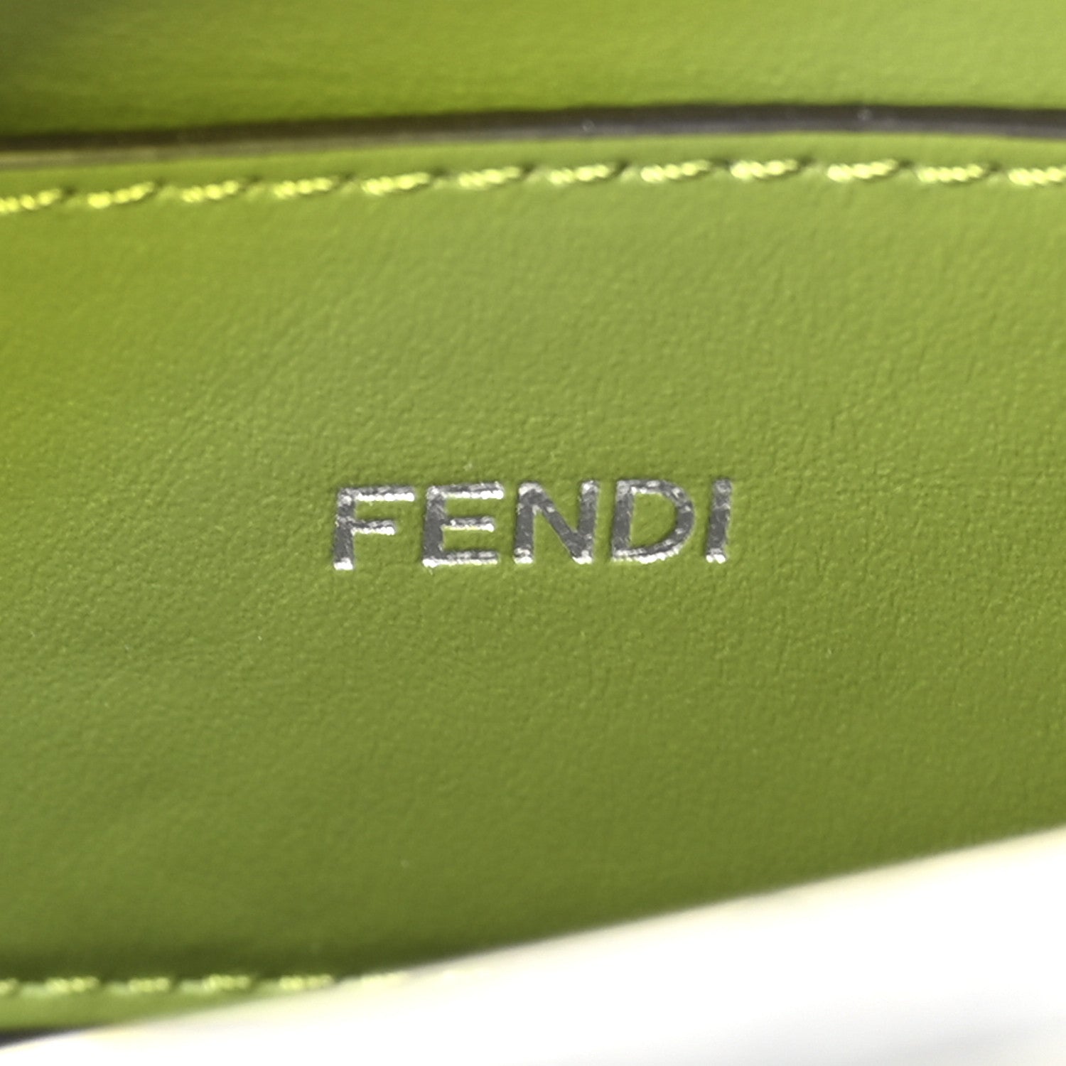 Fendi Cuoio Romano Vitello Cover Bi-Color Peekaboo I See U X Cross Satchel Acciaio Pisello 7 of 10