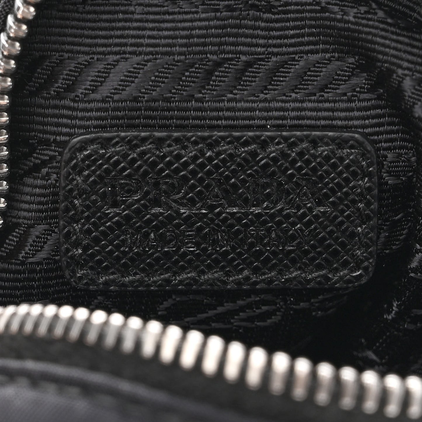 Tessuto Nylon Saffiano Mini Crossbody Pouch Black