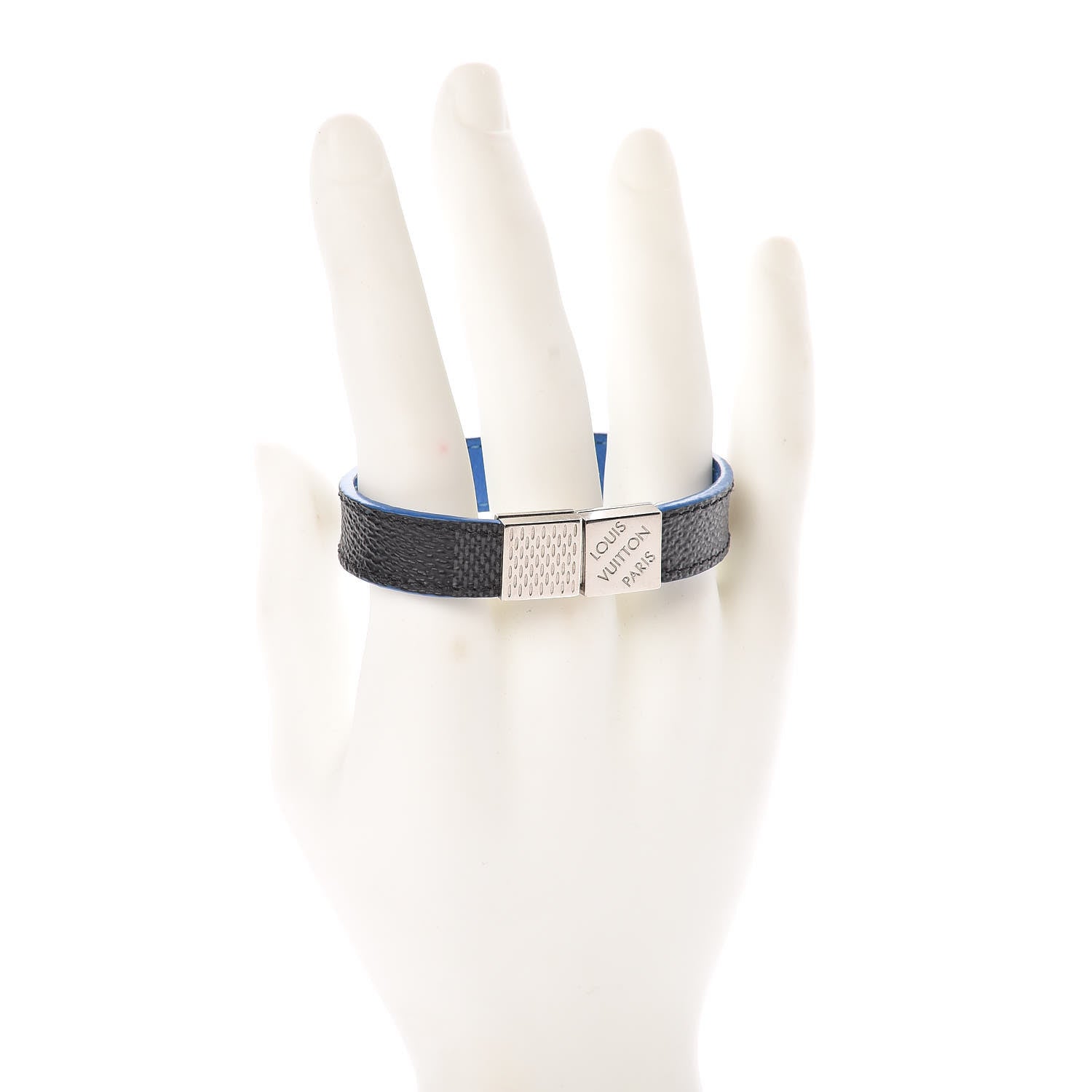 Louis Vuitton Damier Graphite Pull It Bracelet 19 Blue 2 of 5