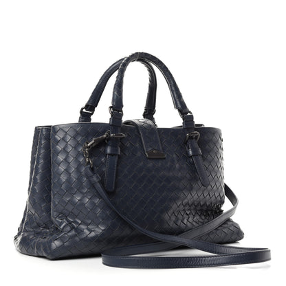 Bottega Veneta Nappa Intrecciato Small Roma Tote Dark Blue 3 of 9
