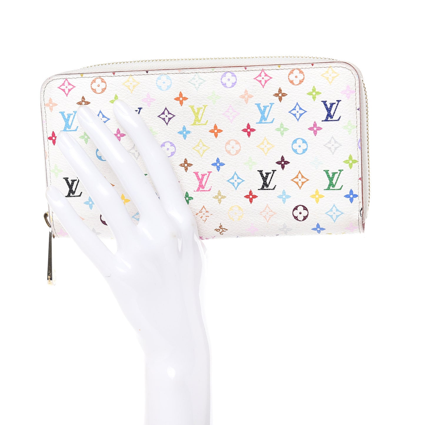 Monogram Multicolor Zippy Wallet White Litchi