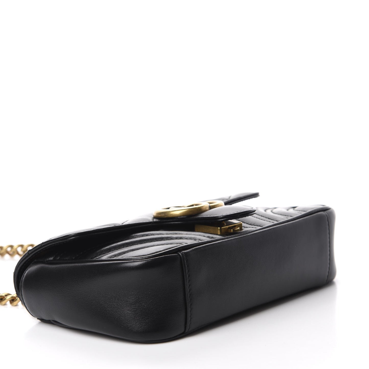 Calfskin Matelasse Mini GG Marmont Shoulder Bag Black