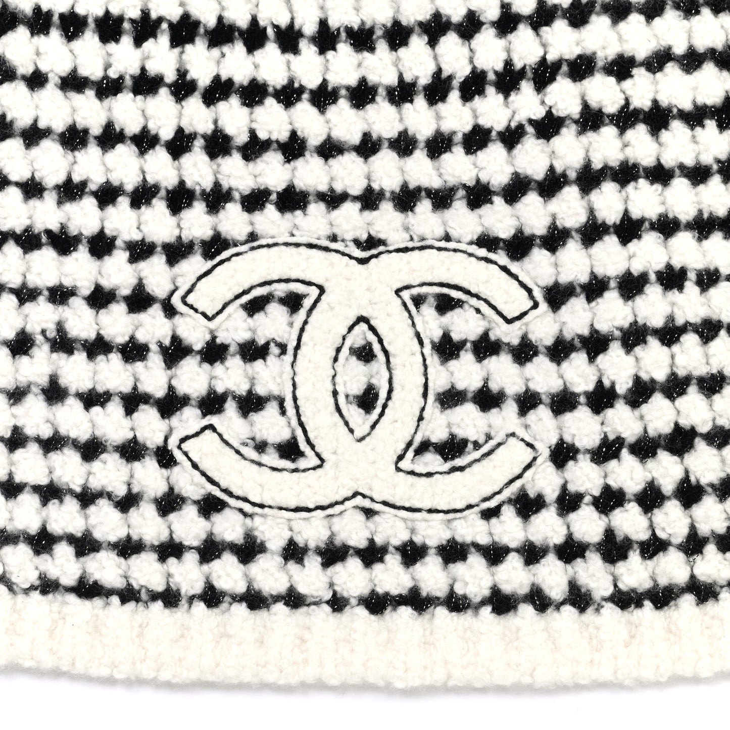 Cashmere Silk CC Scarf Black White