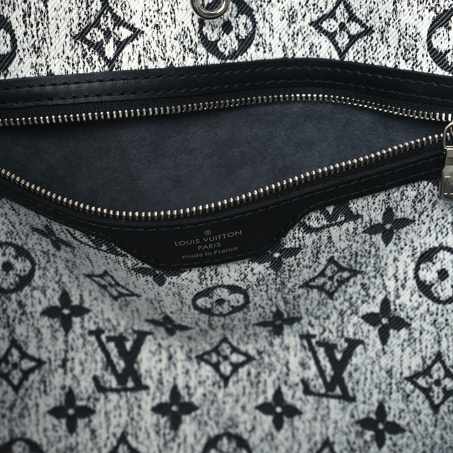 Denim Monogram Jacquard Neverfull MM Grey