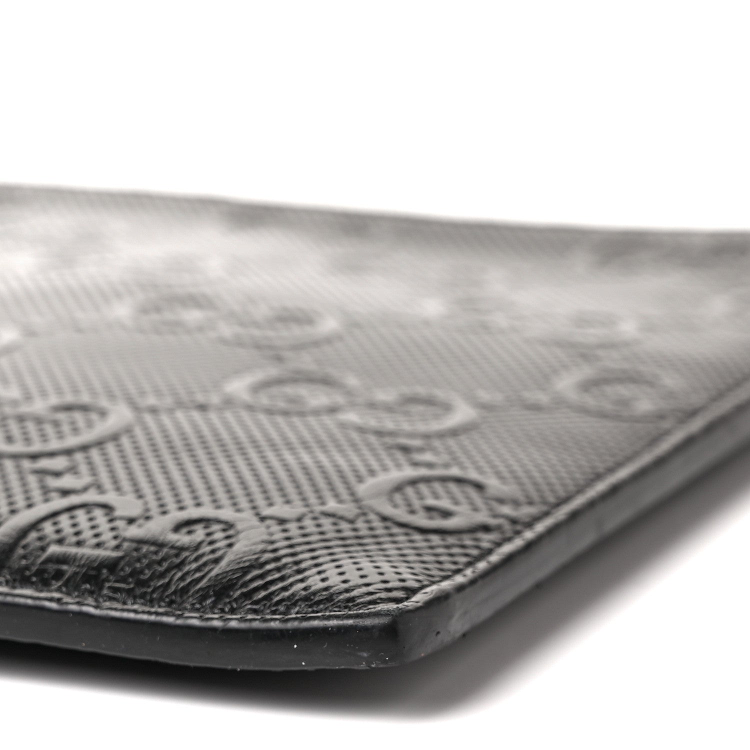 Gucci Calfskin GG Tennis Embossed Wristlet Pouch Black 8 of 8