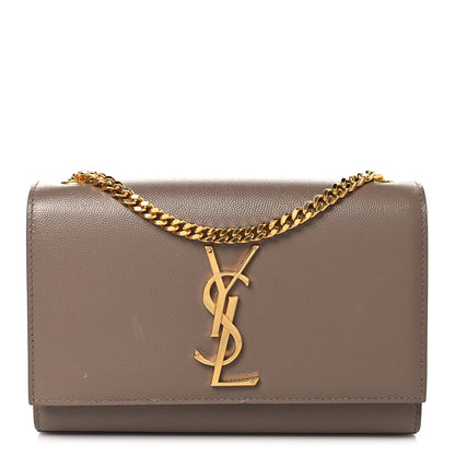 Saint Laurent Grain De Poudre Small Monogram Kate Satchel Taupe 1 of 10