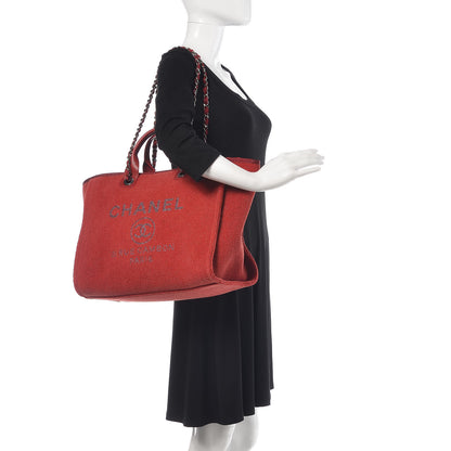 Chanel Lurex Boucle Medium Deauville Tote Red 2 of 7