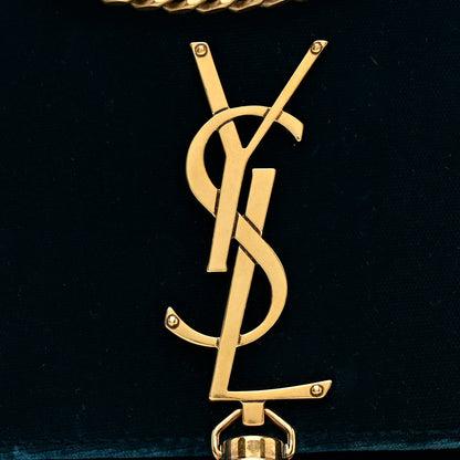 Saint Laurent Velvet Small Classic Monogram Kate Tassel Satchel Blue 8 of 21