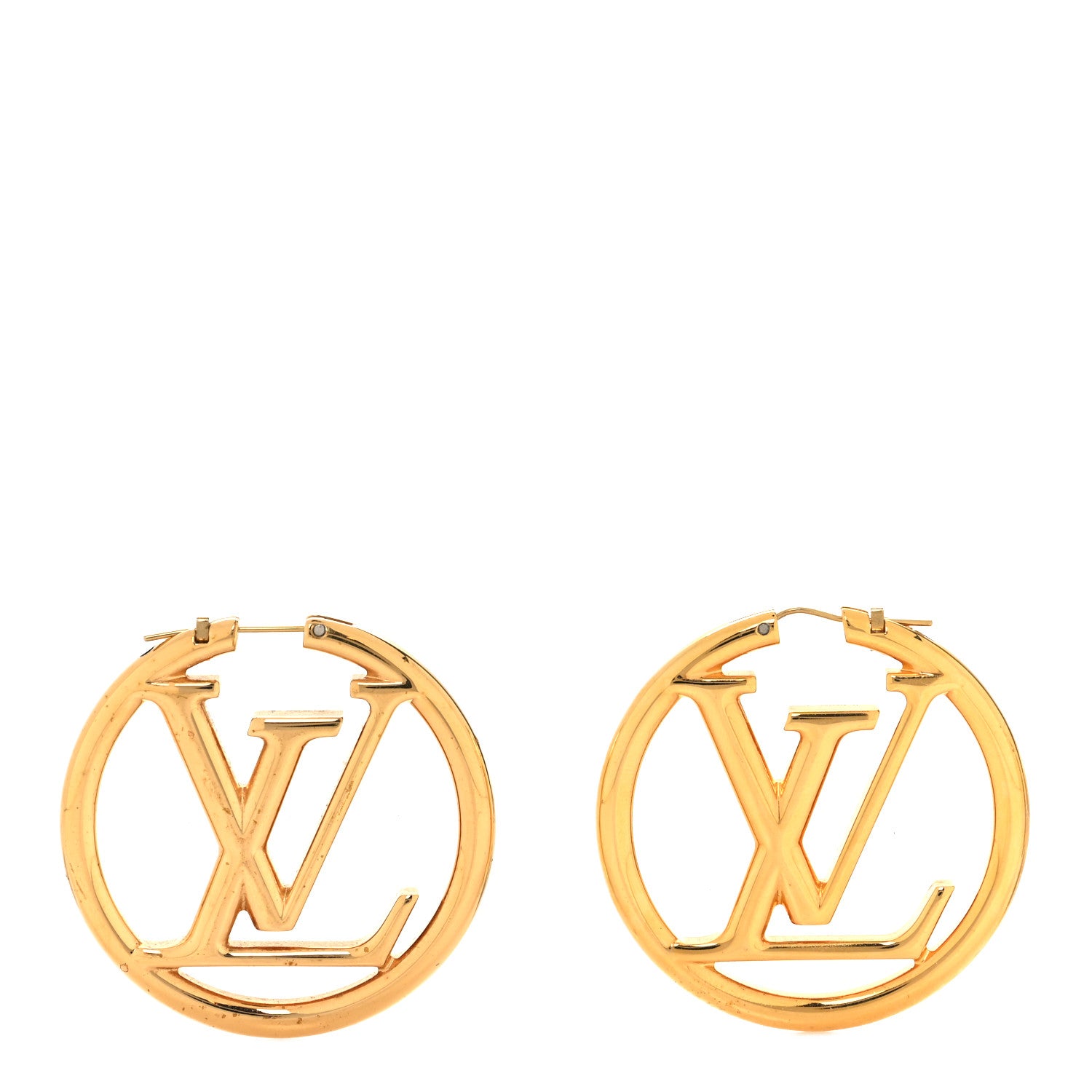 Louis Vuitton Metal Louise Hoop Earrings Gold 1 of 4
