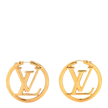 Louis Vuitton Metal Louise Hoop Earrings Gold 1 of 4