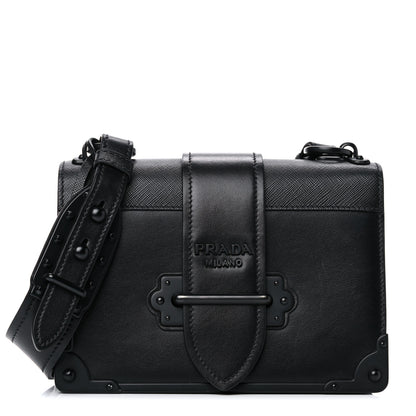 Prada City Calfskin Saffiano Cahier Bag Black 1 of 15