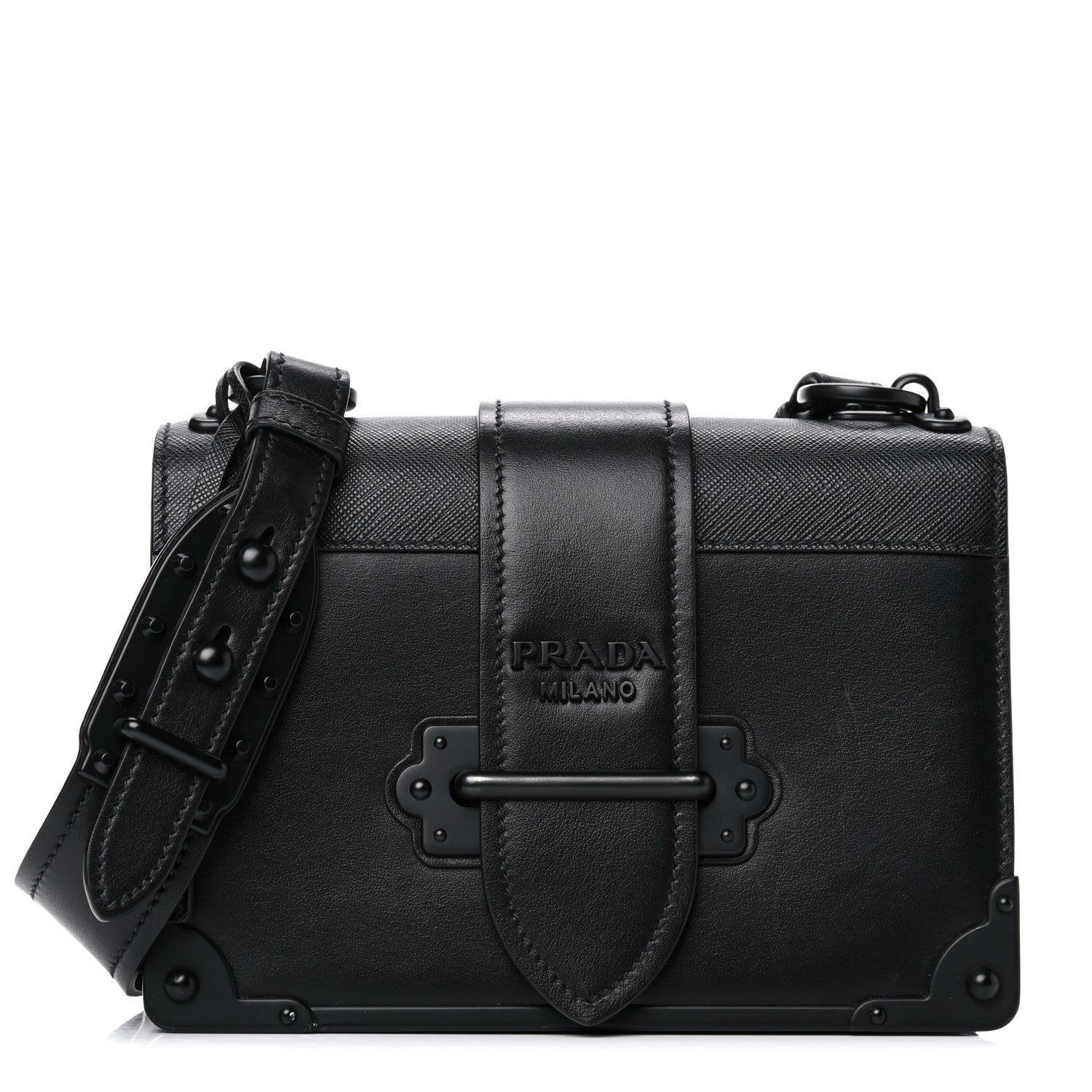 Prada City Calfskin Saffiano Cahier Bag Black 1 of 15