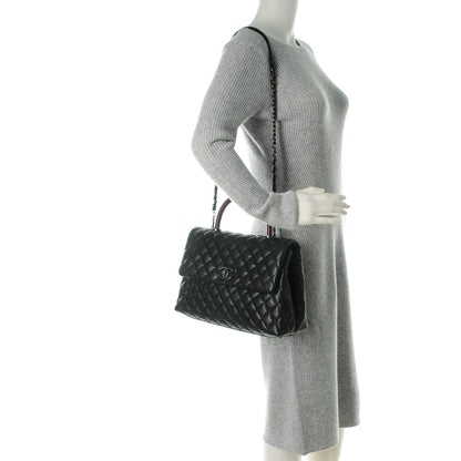 Chanel Caviar Lizard Quilted Medium Coco Handle Flap Black 2 of 8