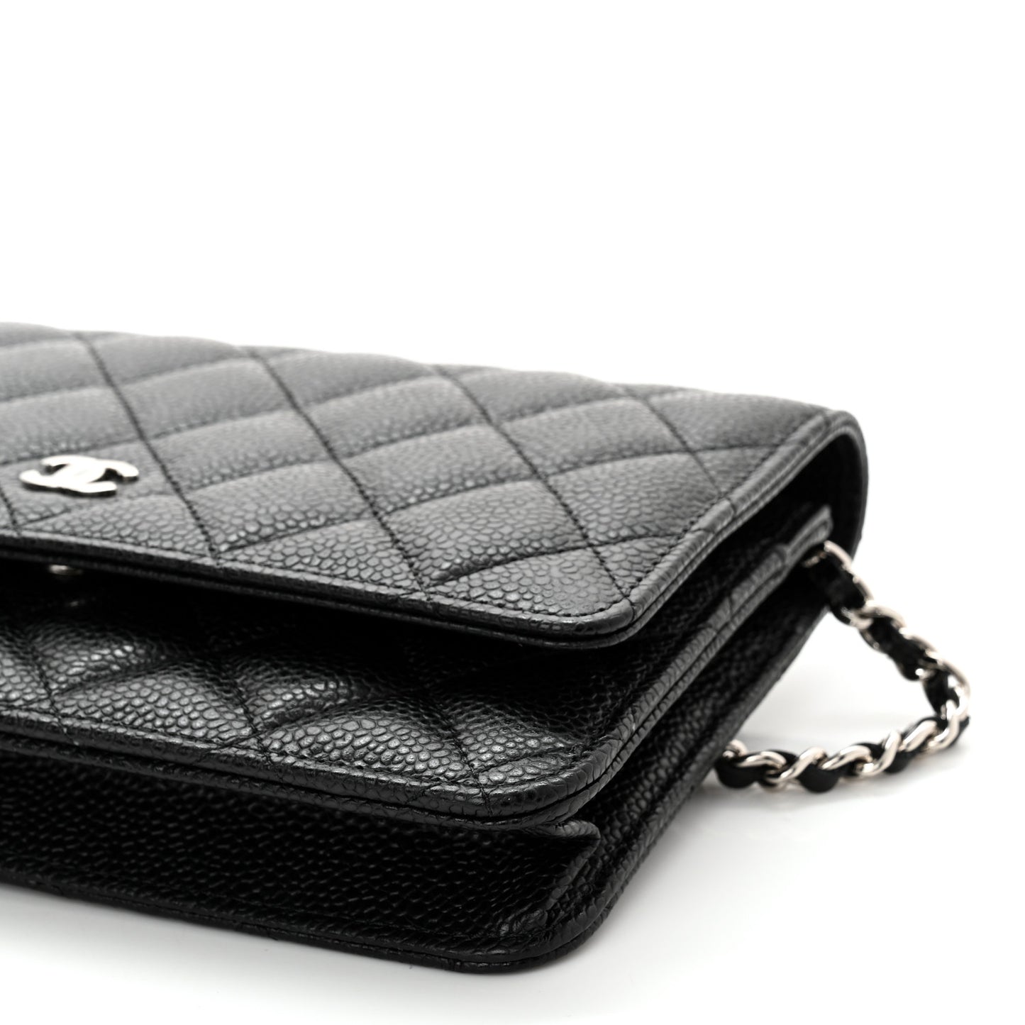 Caviar Quilted Wallet On Chain WOC Black
