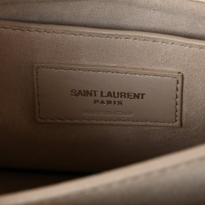 Saint Laurent Calfskin Crocodile Embossed Medium Monogram Sunset Blanc Vintage 6 of 9