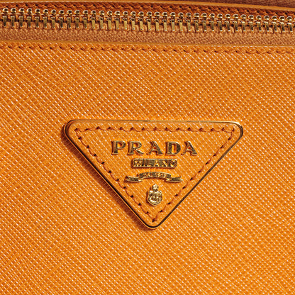 Prada Saffiano Lux Mini Double Zip Tote Ocra 5 of 10