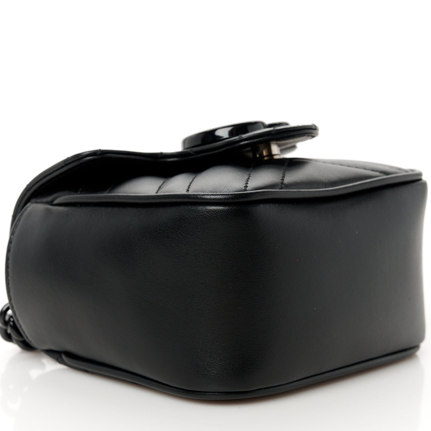 Calfskin Matelasse Monochrome GG Marmont Chain Mini Belt Bag Black