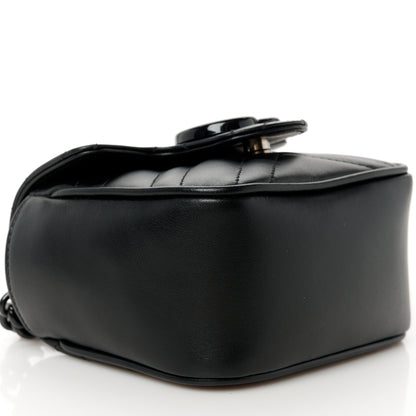 Gucci Calfskin Matelasse Monochrome GG Marmont Chain Mini Belt Bag Black 9 of 11