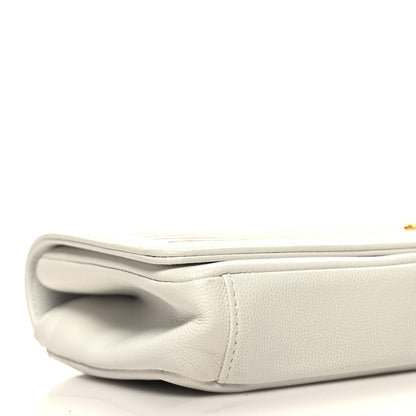 Chanel Grained Calfskin Embroidered Captain Gold Clutch White 9 of 10