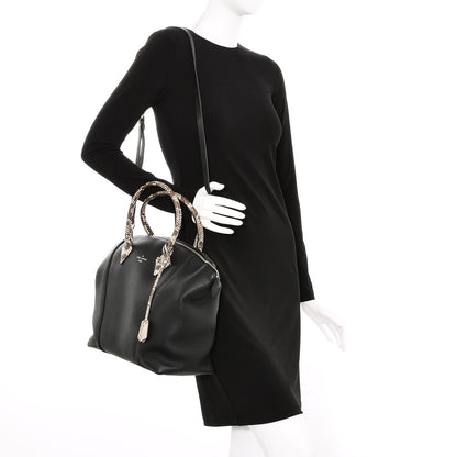 Louis Vuitton Veau Cachemire Python Soft Lockit MM Black 2 of 6
