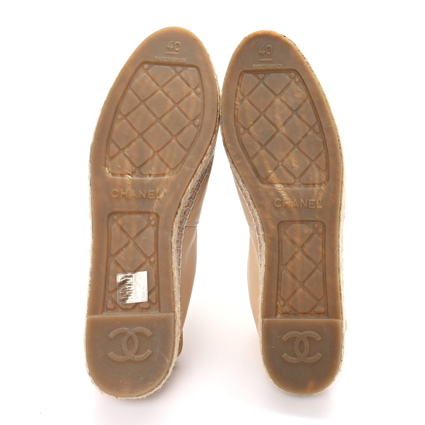 Lambskin CC Espadrilles 40 Beige Black