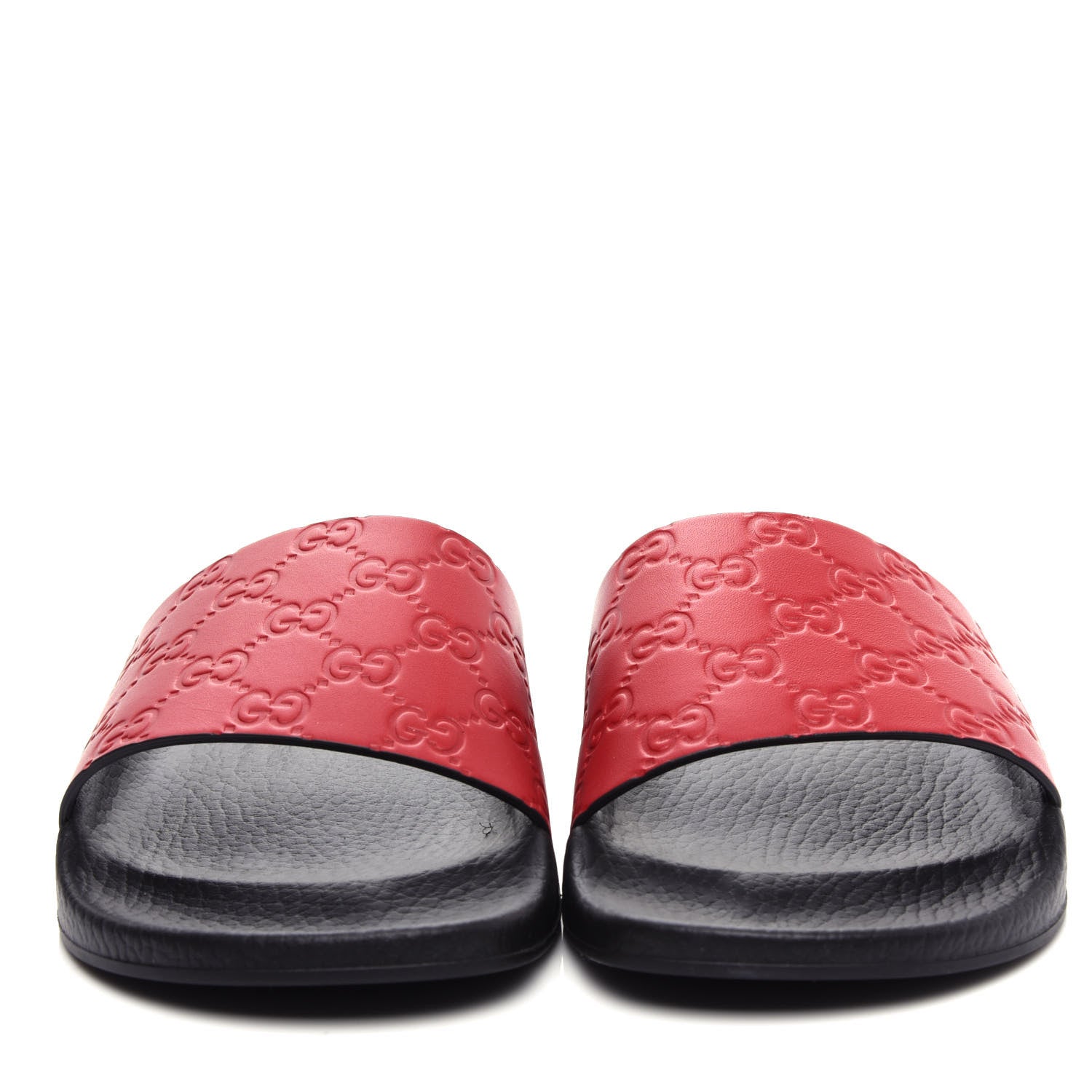 Gucci Guccissima Signature Womens Slide Sandals 41 Hibiscus Red 5 of 11