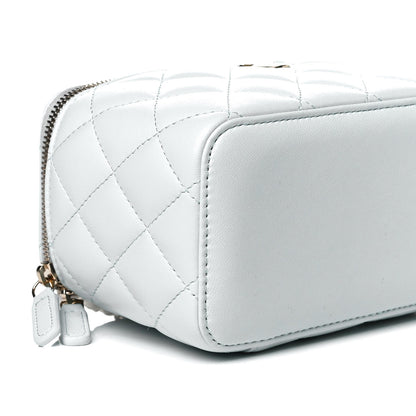 Chanel Lambskin Quilted Small Top Handle Vanity Case With Chain Light Blue 7 of 10