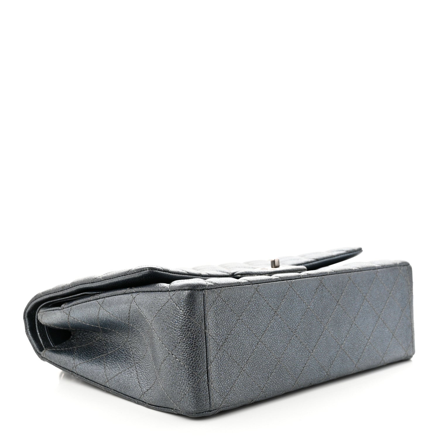 Chanel Metallic Caviar Quilted Maxi Double Flap Charcoal 4 of 10