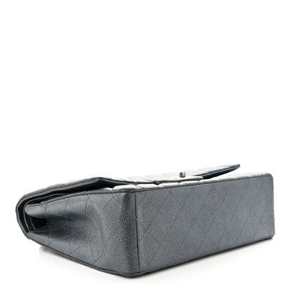 Chanel Metallic Caviar Quilted Maxi Double Flap Charcoal 4 of 10