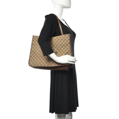 Gucci Monogram Horsebit 1955 Tote Bag Beige Brown Sugar 2 of 9