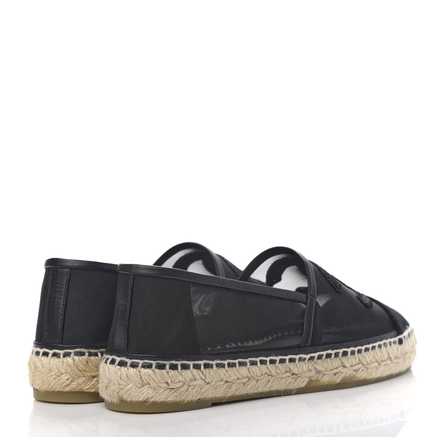 Mesh Grosgrain CC Espadrilles 36 Black