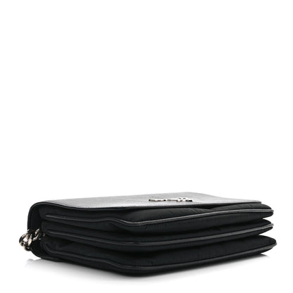 Prada Saffiano Tessuto Nylon Chain Shoulder Bag Black 4 of 9