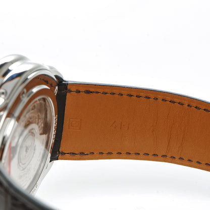 Hermes Stainless Steel Alligator 43mm Arceau Grande Lune Automatic Watch Havane 6 of 7