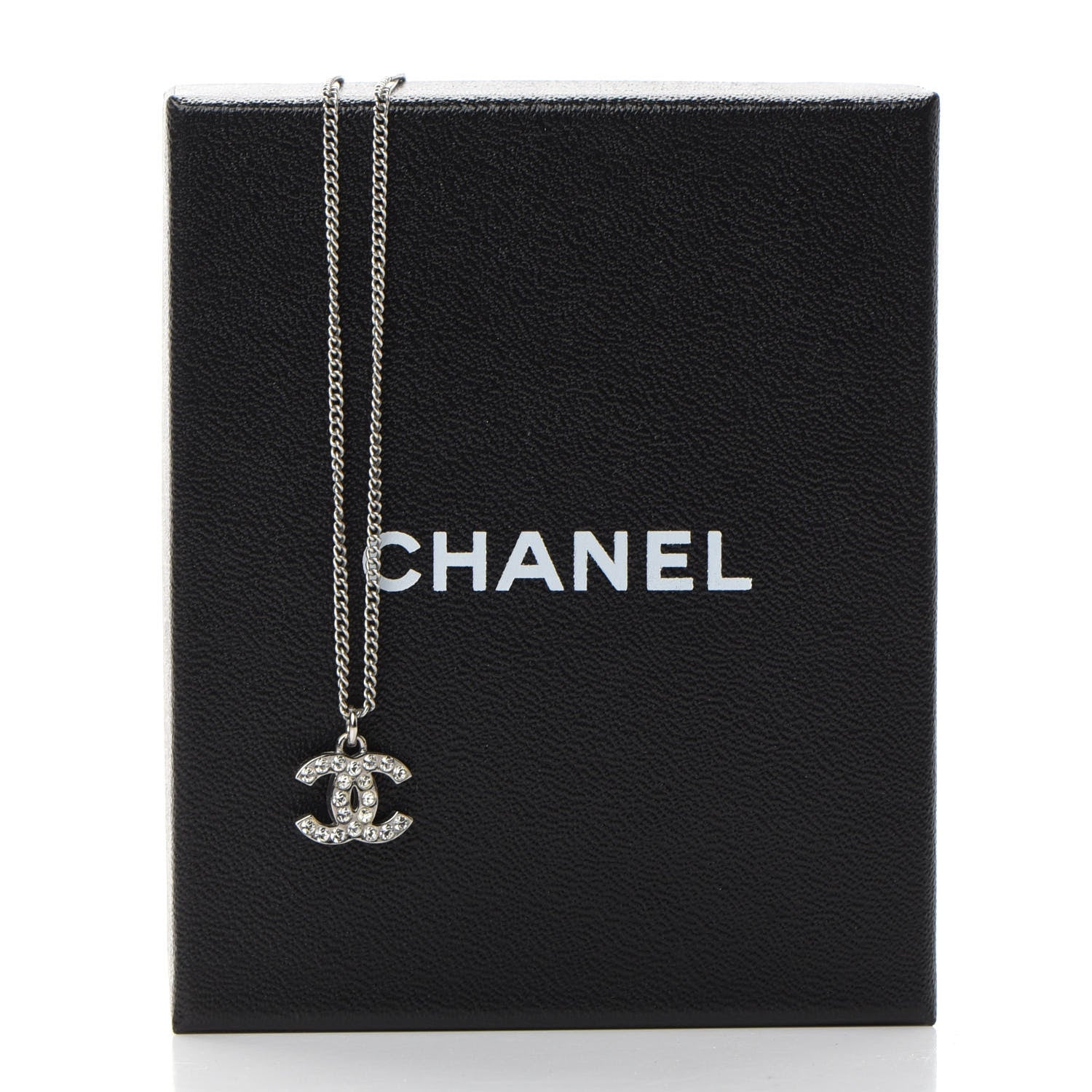 Chanel Crystal Timeless CC Necklace Silver 6 of 6