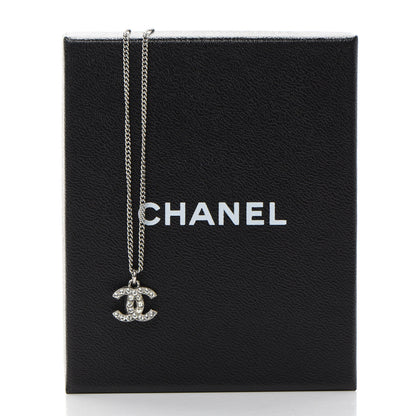 Chanel Crystal Timeless CC Necklace Silver 6 of 6