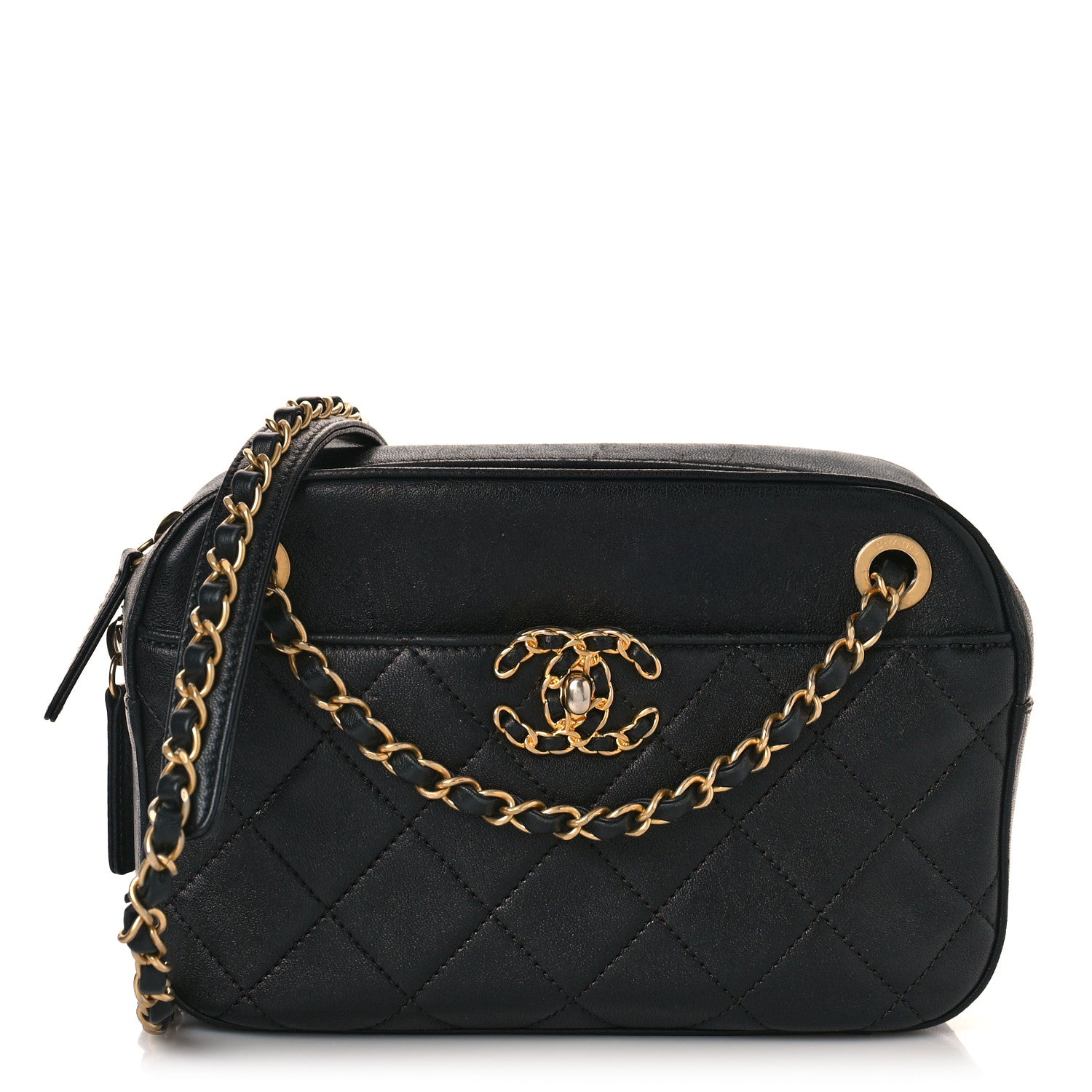 Chanel Goatskin Quilted Chanel 19 Camera Case Black 1 of 9