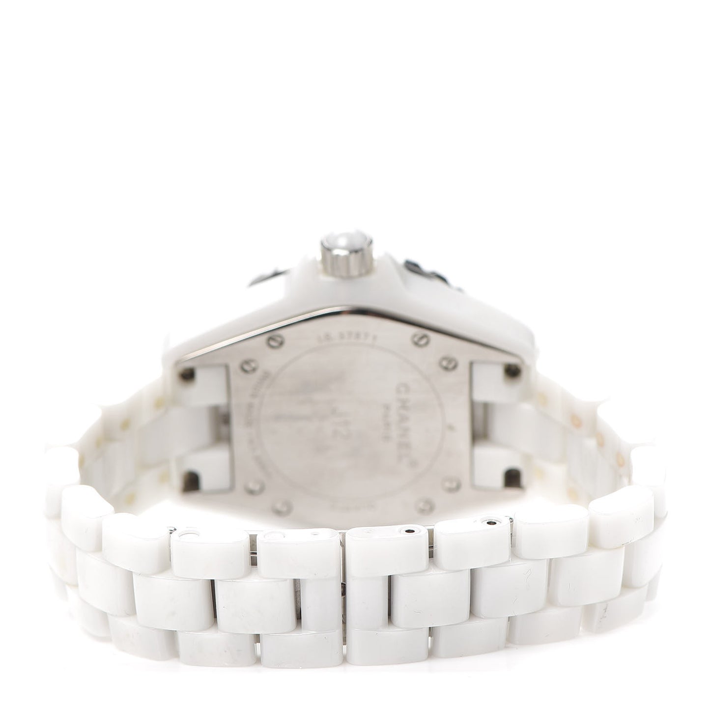 Stainless Steel Ceramic Diamond 33mm J12 Quartz Watch White