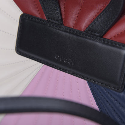 Gucci Calfskin Bamboo Trapuntata Queen Margaret Backpack Blue Agata Hibiscus Red Mystic White Sugar Pink 9 of 11