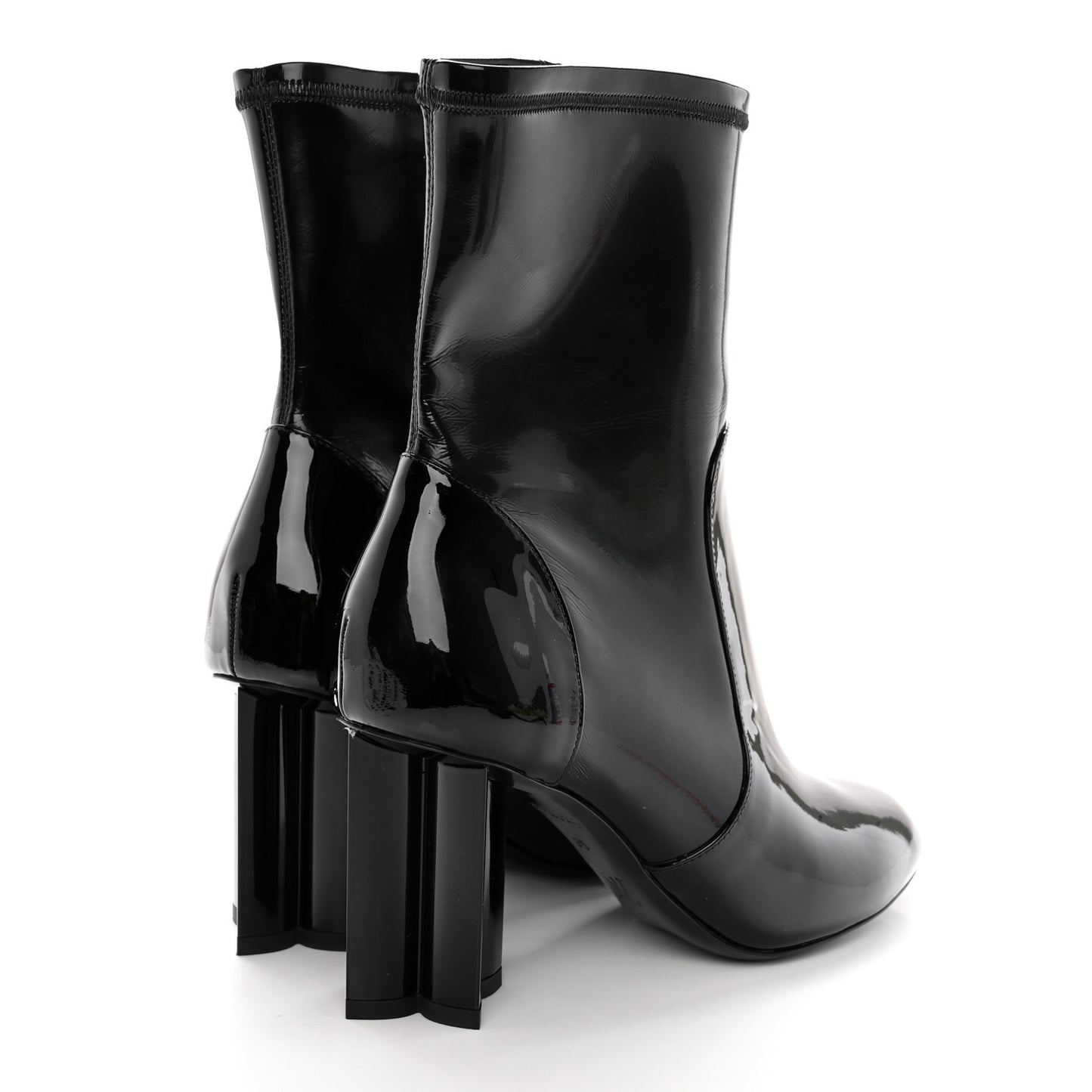 Patent Silhouette Ankle Boots 35 Black
