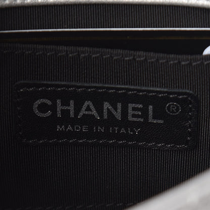 Chanel Metallic Lambskin Chevron Quilted Studded Mini Flap Silver 6 of 10