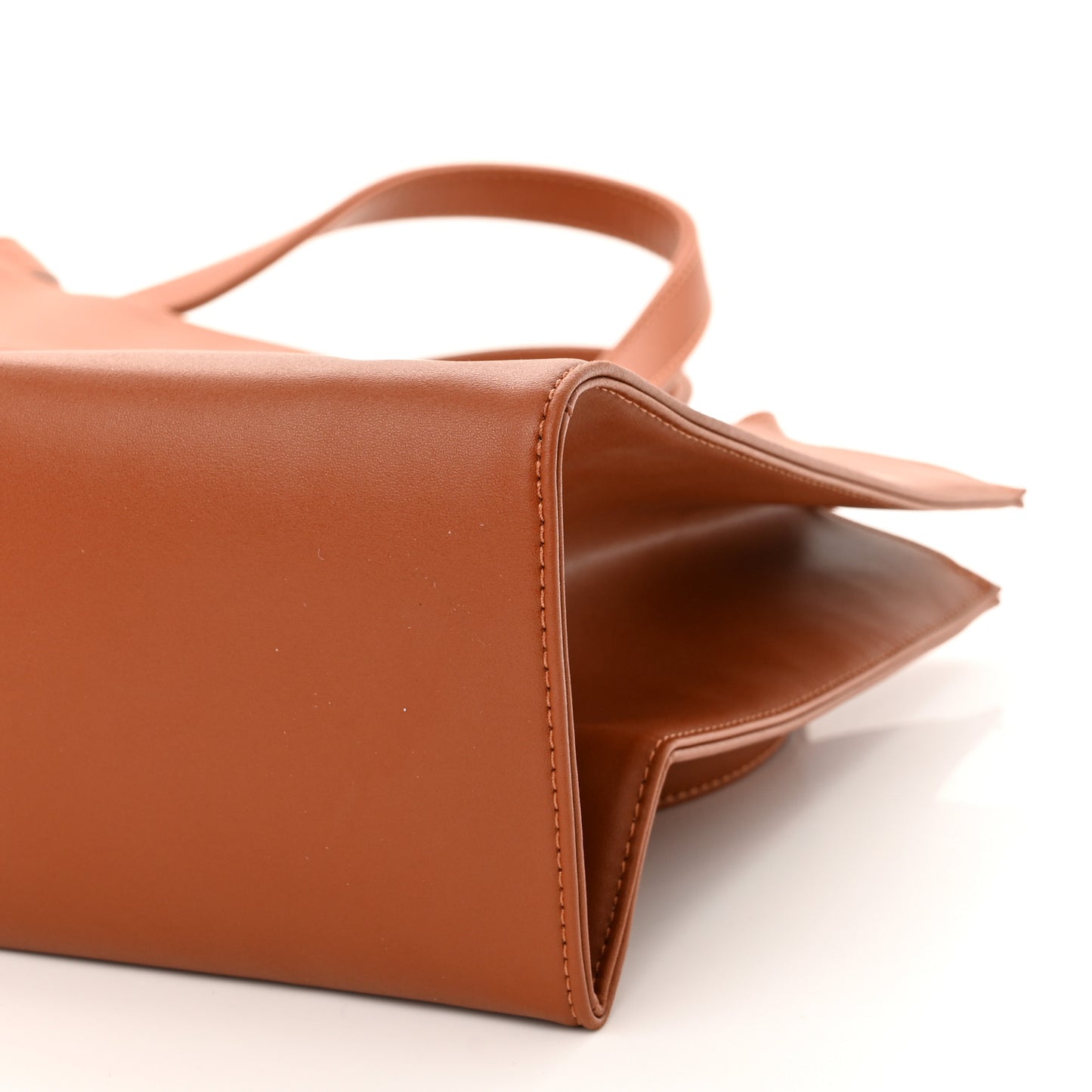 Vegan Leather Medium Shopping Bag Tan