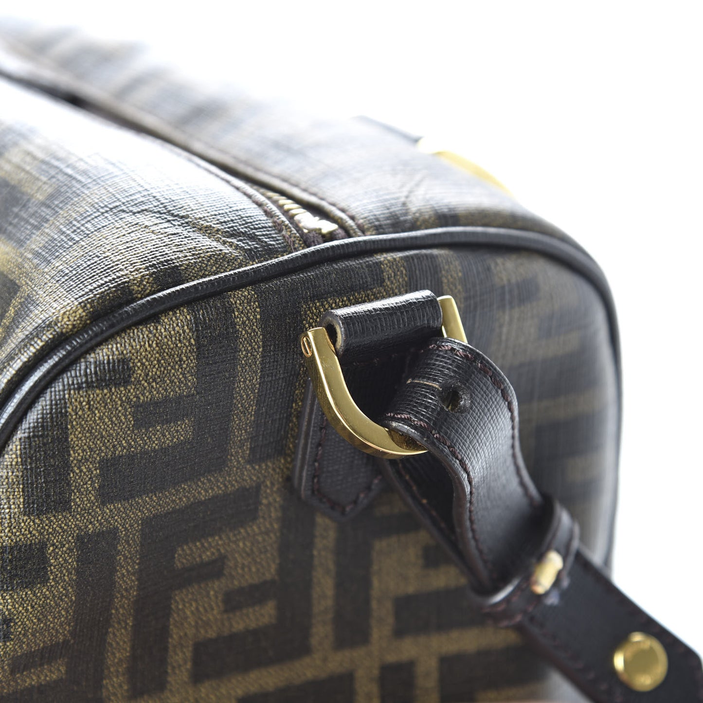 Zucca Spalmati Vitello Elite Medium Convertible Boston Satchel Tobacco Ebano