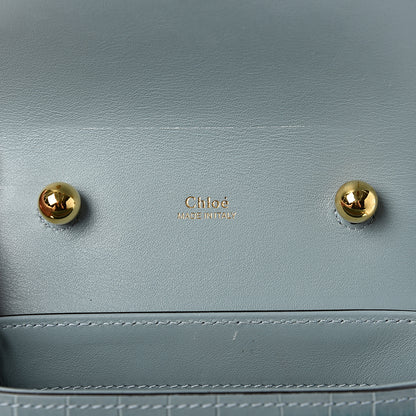 Chloe Calfskin Crocodile Embossed Small Aby Lock Faded Blue 5 of 9